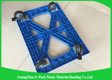 750 * 570 * 175 mm Plastikowa ruchoma paleta Dolly Heavy Duty Cztery koła 100% PP