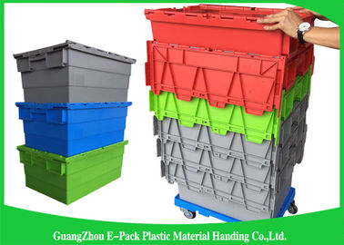 Plastikowe pojemniki do układania w stosy z dołączonymi pokrywkami Heavy Duty