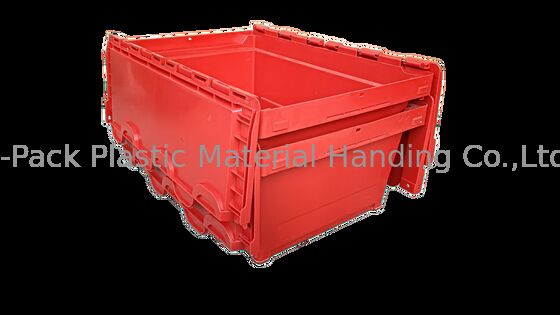 Odporne na uderzenia PP plastikowe pojemniki z przymocowaną pokrywą Standardowe pudełka z kartami 600x400mm Niestandardowe kolory i duże logo Drukowanie do załadunku