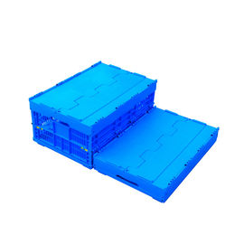 600 * 400 * 278 mm Solidne dno Dołączone pokrywy Plastikowe składane skrzynie