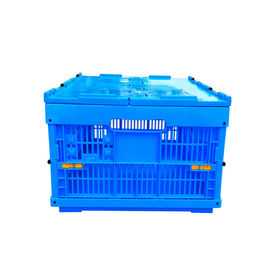 600 * 400 * 278 mm Solidne dno Dołączone pokrywy Plastikowe składane skrzynie
