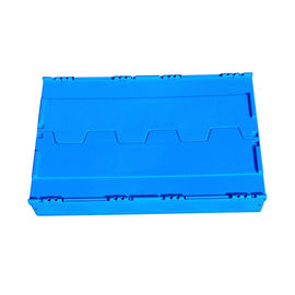 600 * 400 * 368 Mm Logistyka Składane plastikowe pudełko Dołączone pokrywki Niebieski kolor