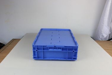 Pokrywy na zawiasach Plastikowe pudełka do przechowywania Obrót w stosy w kolorze niebieskim