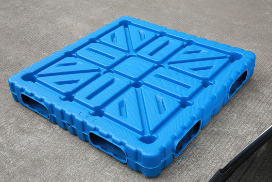 1100 * 1100 mm Dwustronne plastikowe palety z rozdmuchiwaniem z PE