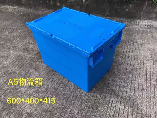 Odporne na kradzież plastikowe pojemniki do przechowywania 600 * 400 mm z pokrywką na zawiasach