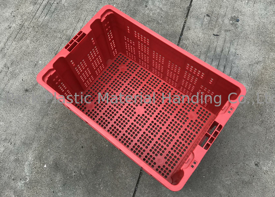 Wentylowane plastikowe skrzynie do układania w stosy do struktury siatki owocowej o wysokości 120 mm